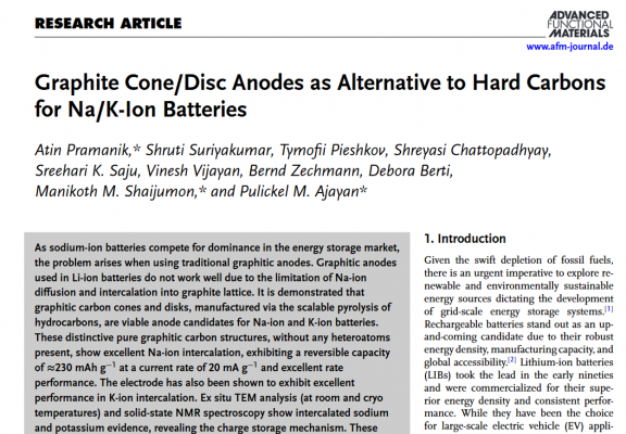 Graphite Cone/disc Anodes as Alternative to Hard Carbons for Na/K-ion Batteries