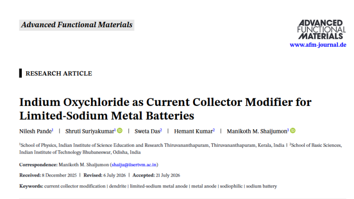 Indium Oxychloride as Current Collector Modifier forLimited-Sodium Metal Batteries