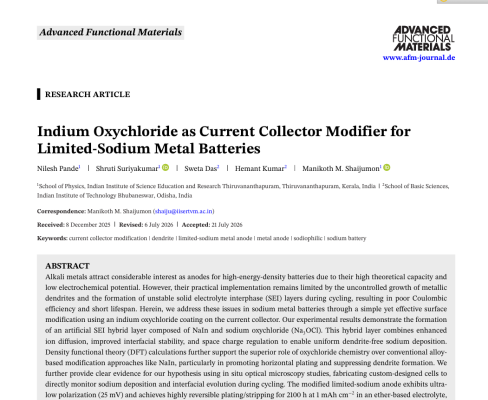 Indium Oxychloride as Current Collector Modifier forLimited-Sodium Metal Batteries